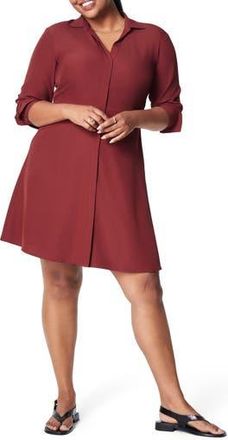 Spanx Long Sleeve Crepe Dress in Moroccan Red at Nordstrom Rack, Size Medium