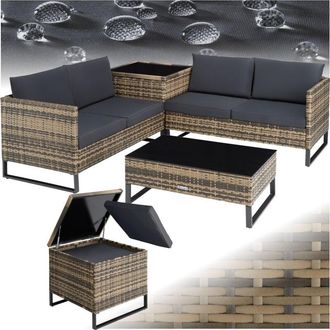 TecTake Tectake - Salottino in rattan Ostuni - Salottino in rattan, set salottino, gruppo salottino