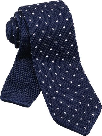 Alizeal Mens Vintage Multi-colored Casual Knitted Neckties, Navy+White