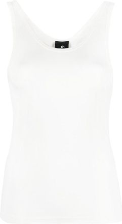 Thom Krom scoop- neck sleeveless top - women - Spandex/Elastane/Modal/Cotton - L - White