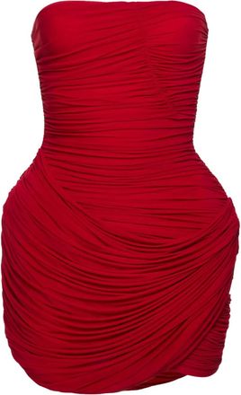 Magda Butrym Abito corto senza spalline - Rosso