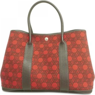 Herm&egrave;s Dark Brown Rouge Garance Toile So H Tote Bag (Pre-Owned)