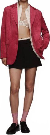 Dolan Left Coast Faux-Suede Boyfriend Blazer In Pink