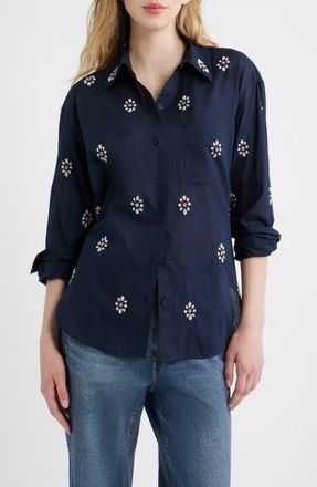Rag & Bone Connie Embellished Button-Up Shirt in Sal at Nordstrom, Size Xx-Small