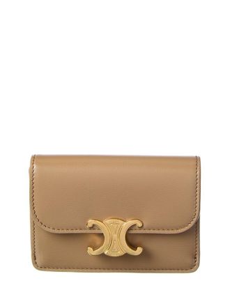 Celine Celine Triomphe Flap Leather Card Case