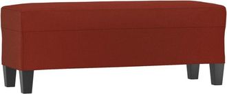 vidaXL Banco De Cuero Sint&eacute;tico Rojo Vino Tinto 100x35x41 Cm Vidaxl
