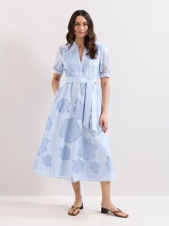 Phase Eight Queenie Belted Midi Dress in Blue at Nordstrom, Size 12