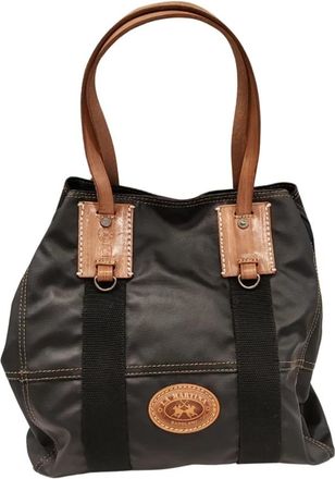 La Martina Schoudertas met dubbele handgreep - Dames - Handtassen - Zwart - ONE Size - Leer - Tassen