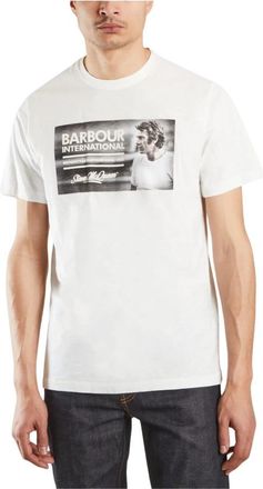 Barbour Steve Mc Queen Legend T-Shirt - Heren - T-shirts - Wit - L - Katoen - Tops