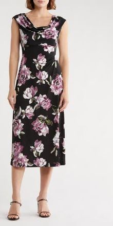 Connected Drape Neck Midi Dress in Plum at Nordstrom Rack, Size 14