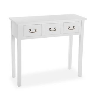 VERSA Consola recibidor con 3 cajones en madera aglomerada blanco