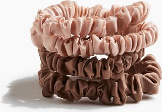 H&M 4er-Pack Scrunchies aus Seide - Orange