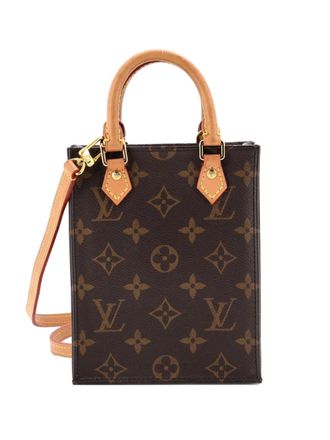 Louis Vuitton Petit Sac Plat Bag Monogram Canvas crossbody bag - Brown