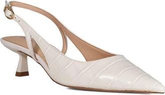 Dune London Cyan Slingback Pointed Toe Kitten Heel Pump in White at Nordstrom, Size 37.5