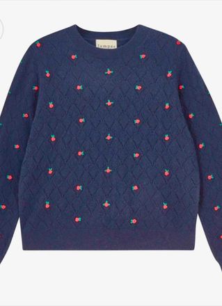 JUMPER 1234 Womens Fancy Floral Crew Jumper In V1_New Navy_Red_Greeb