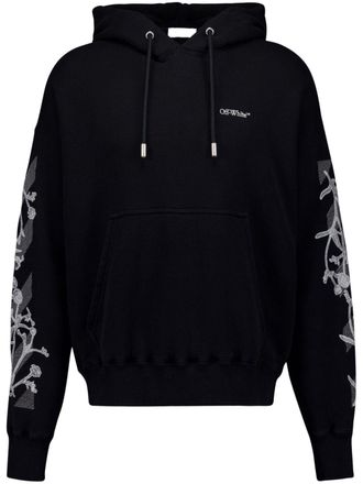 Off-white floral-print hoodie - Black