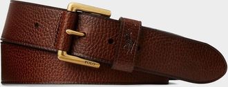 Polo Ralph Lauren Men & apos;s Gold-Tone Buckle Pebbled Leather Belt