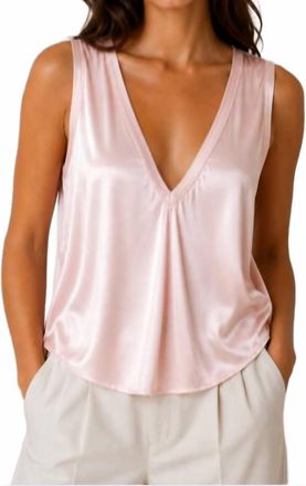 Michael Stars Liz Satin V Tank In Blush
