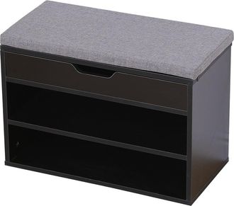 Happy Garden Zapatero negro con dos compartimentos