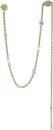 Logan Hollowell 18K yellow gold diamond thread earring