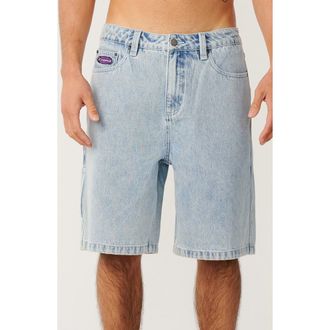 Rip Curl Walk Denim Carpenter Shorts in Bleached Blue at Nordstrom, Size 38