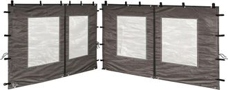 Quick-Star Quick-star - 2 Seitenteile Aus Polyester Mit Klarsicht Fenster 300/400x195cm F&uuml;r Pavillon 3x4m Seitenwand Anthrazit Ral 7012 Wasserdicht