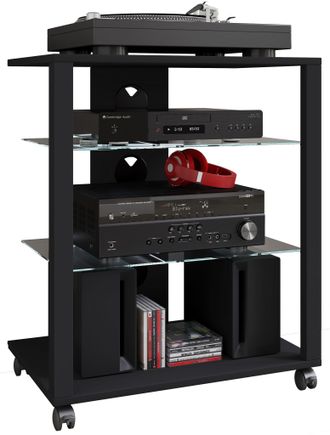ebuy24 Hifi Muebles Rack Glass Phono Folas Rolls 70x60x41 - Vcm