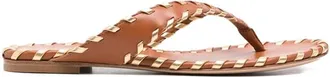 Gianvito Rossi Zaira Thong Flat - female - Gianvito Rossi - Flip Flops - Brown - 4 1/2 UK - Shoes