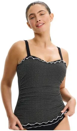 Gottex Dottie Delight D-Cup Tankini Top in Black-White at Nordstrom, Size 36