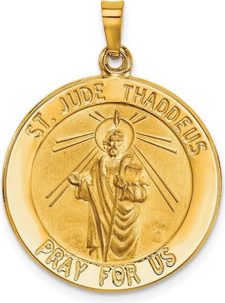 Diamond2Deal 14k Yellow Gold Saint Jude Medal Hollow Pendant