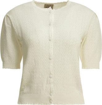 Rakk&igrave; Chevron Vest - Dames - Vesten - Wit - M - Katoen - Truien & Vesten
