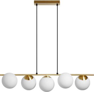 MDC Lámpara de techo alargada rondo latón mate 5xE27