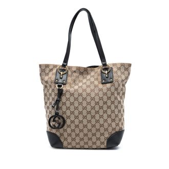 Gucci Pre-owned Womens Gg Canvas Gg Charm Tote - Grey Textile - One Size