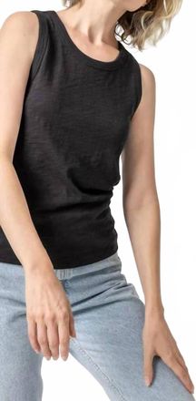 Lilla P Back Seam Tank Top In Black