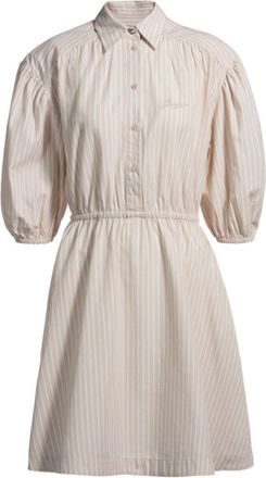 BOSS Striped-cotton shirt dress with elasticated waist