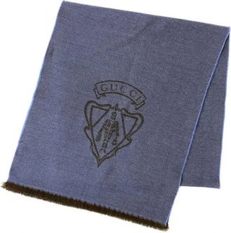 Gucci Pre-owned Wool scarves - Dames - Vintage Accessoires - Blauw - ONE Size - Wol - Vintage