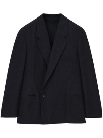 Christophe Lemaire Maxi Double Breasted Jacket - men - Polyester/Wool/Cotton - 46 - Black