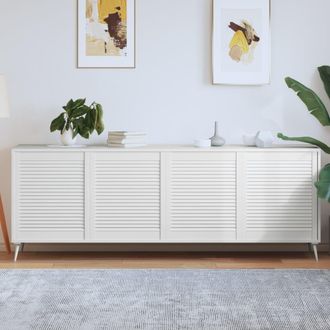 vidaXL Vidaxl - Puerta De Armario Lamas 4 Uds Madera Pino Blanco 69x59,4 Cm
