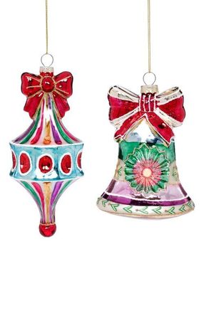 Mark Roberts Festive Bell with Bow Ornament, Set of 6 in Red at Nordstrom