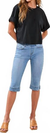 Tribal Audrey Boundless Pull On Pedal Pusher Jeans In Coastal Blue
