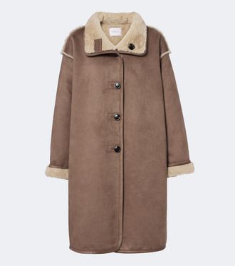 Velvet Yves teddy-trimmed coat