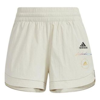 adidas (WMNS) adidas Logo Elastic Waist Athletic Shorts Asia Sizing White HE9954