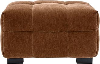 Miliboo Miliboo - Puf reposapiés de diseño de terciopelo terracota corto