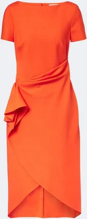 Oscar De La Renta Draped wool-blend midi dress