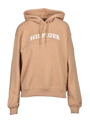 Tommy Hilfiger Beige Cropped Hooded Sweatshirt