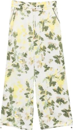 Liu Jo Gedrukte satijnen broek - Dames - Wijde Broeken - Veelkleurig - XS - Satijn - Broeken