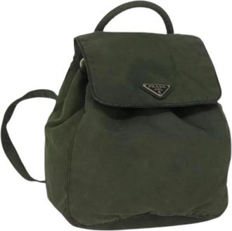 Prada Pre-owned Backpacks, female, Green, Size: ONE SIZE Pre-owned Nylon Backpack