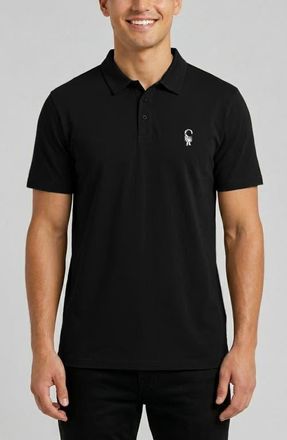 Dalix Astronaut Midweight Short Sleeve Polo Shirt in Black at Nordstrom, Size Xx-Large