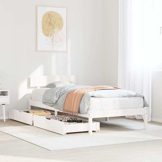 vidaXL Vidaxl - Estructura De Cama Sin Colch&oacute;n Madera Maciza Blanca 75x190 Cm