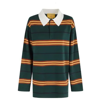 Guest In Residence Polo Shirts, female, Multicolor, XS, Striped Rugby Jumper Black Striped Pattern